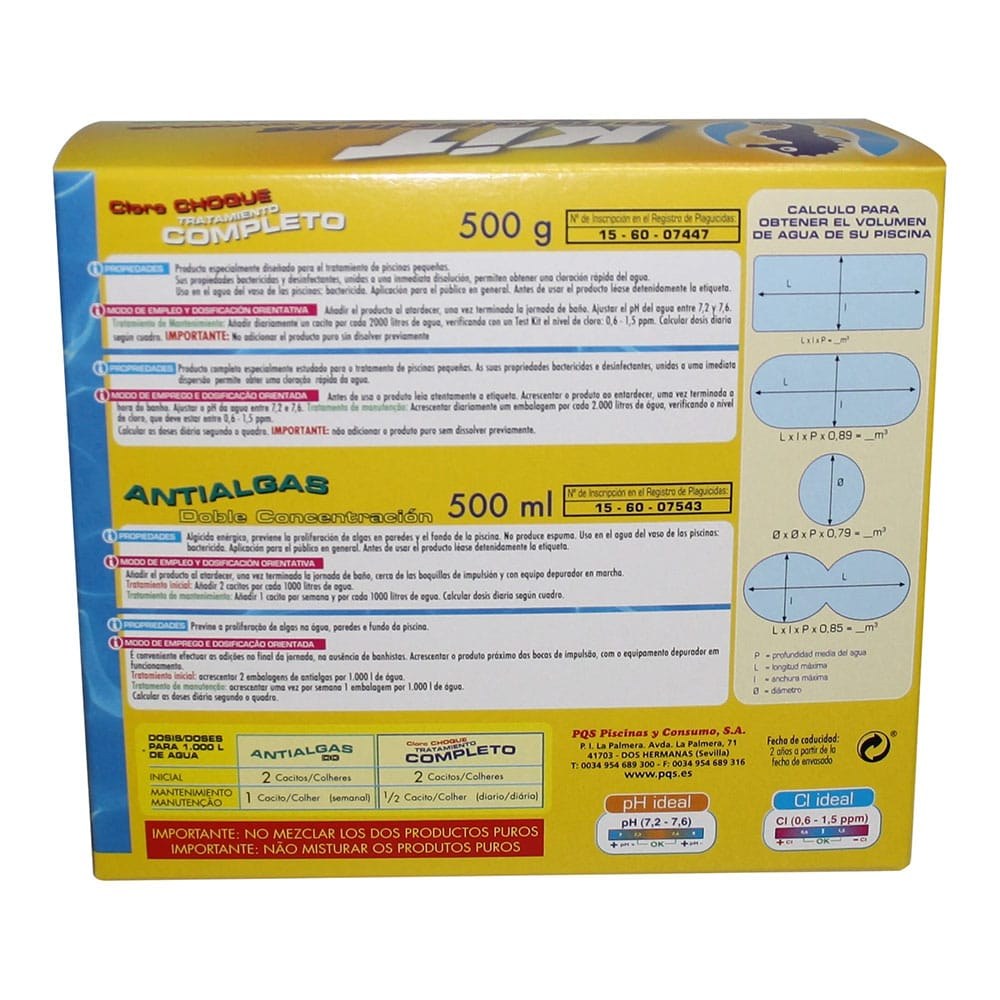 KIT mini piscina: cloro 500 g + algicida 500 ml - Image 2