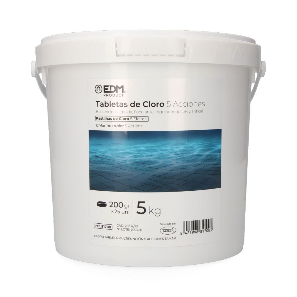 EDM Cloro 5 partes em comprimidos, frasco de 5 kg