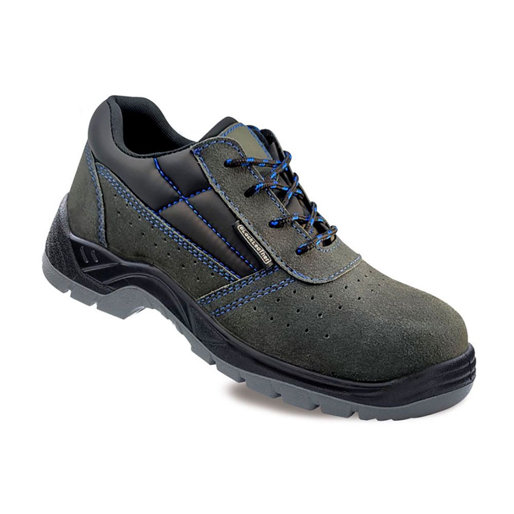 Sapatos de segurança de camurça perfurada S1P metalfree tamanho 43 blackleather