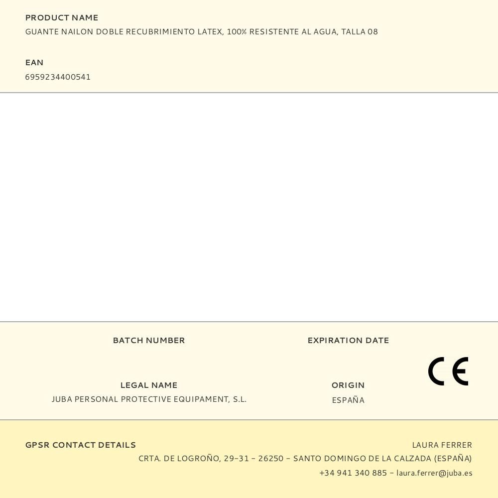 Luva de náilon com revestimento duplo de látex, 100% à prova d'água, t-08 - Image 7