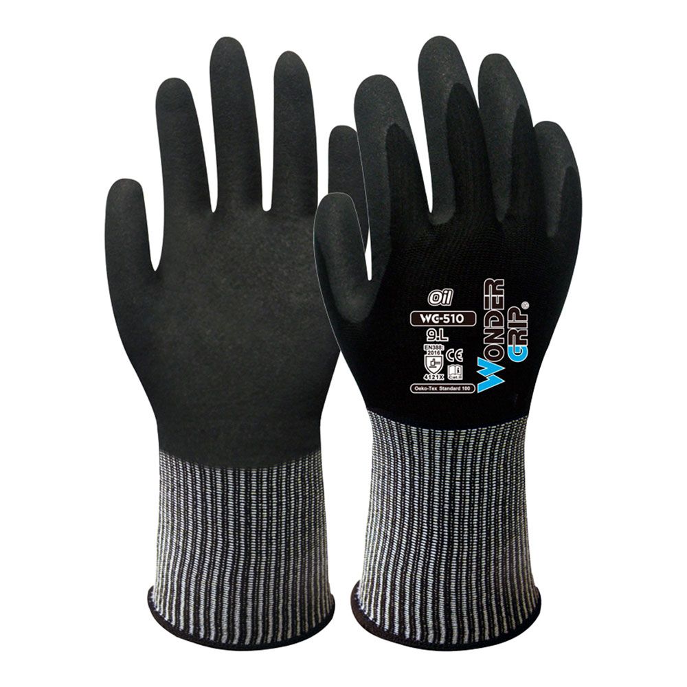 Luva de nylon/elastano, palma com duplo revestimento de nitrila, t-09