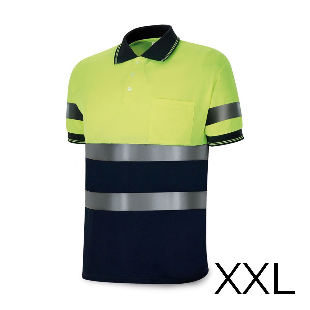 Polo alta visibilidad bicolor manga corta. tejido poliester 160g. transpirable talla xxl 1288pavxmcyfa/xxl