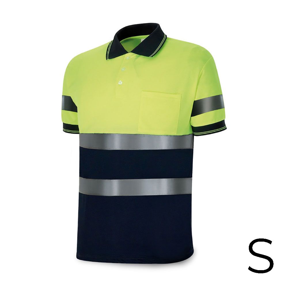 Polo alta visibilidade bicolor manga curta tecido poliéster 160g transpirante tamanho S 1288PAVXMCYFA/S