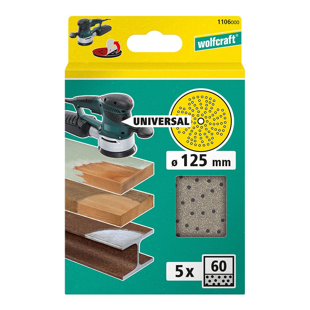 Disco de lixa multifuros para lixadeira excêntrica, ø125mm, grão 60 - Image 2