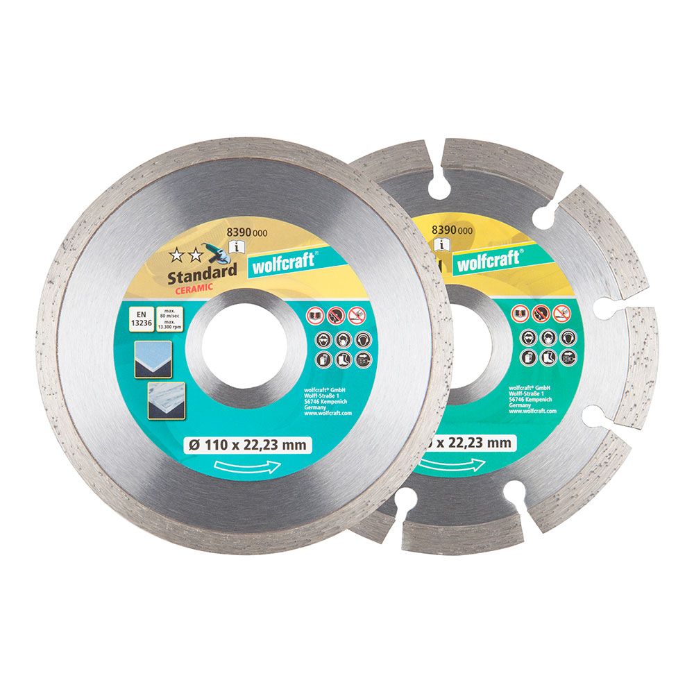 Conjunto de discos de corte de diamante Ø110 mm 2 UDS