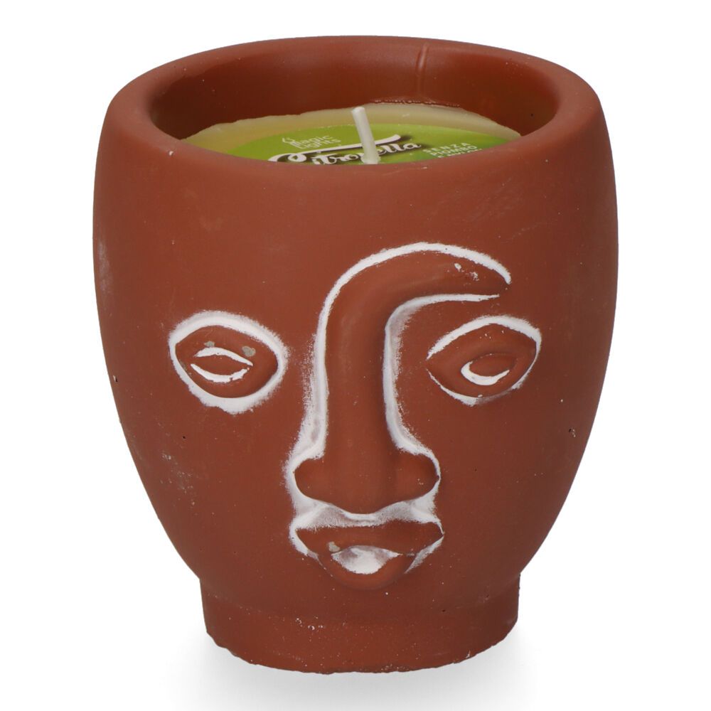 Vela de citronela terracota caras cores sortidas - Image 3