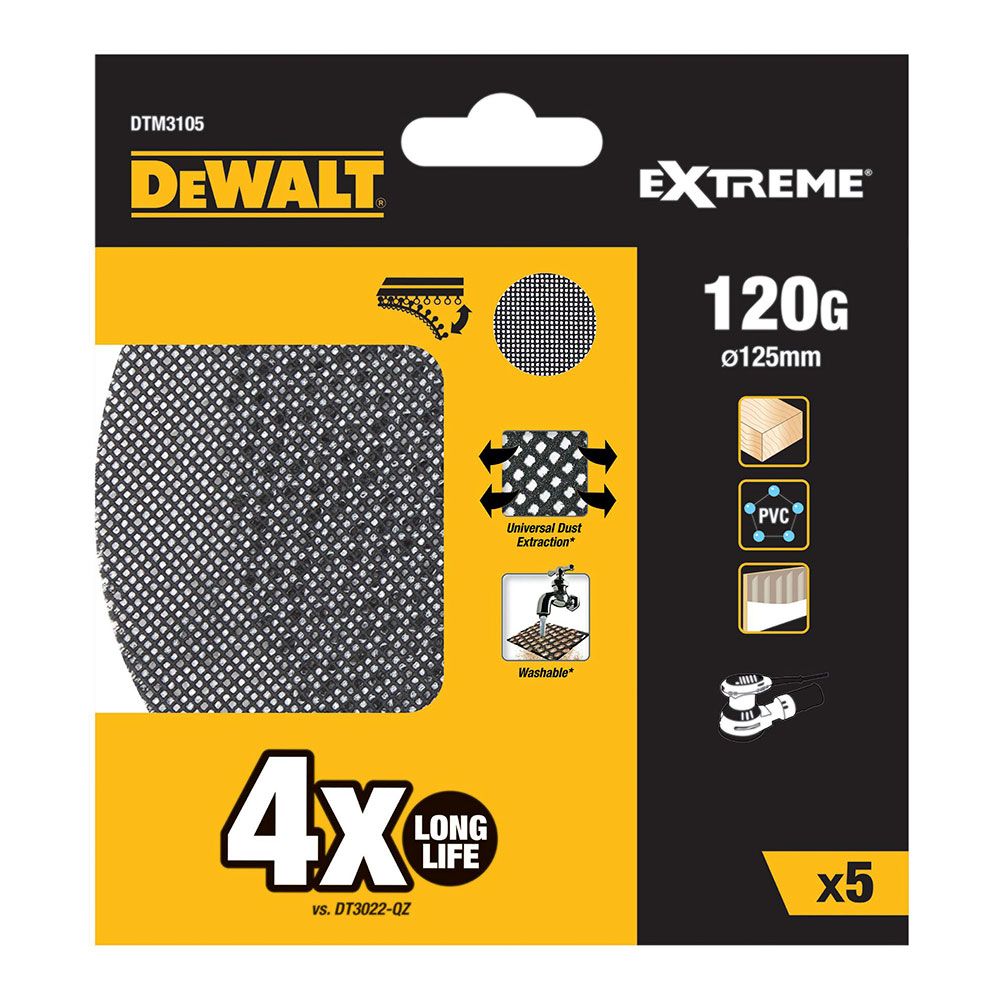 Lixas de malha autoadesiva para lixadoras orbitais Ø125 mm, grão: 120, 5 un