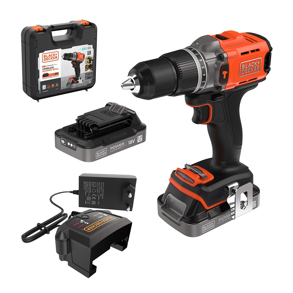 Kit furadeira 18 v com 2 baterias de lítio 2 ah e carregador rápido
