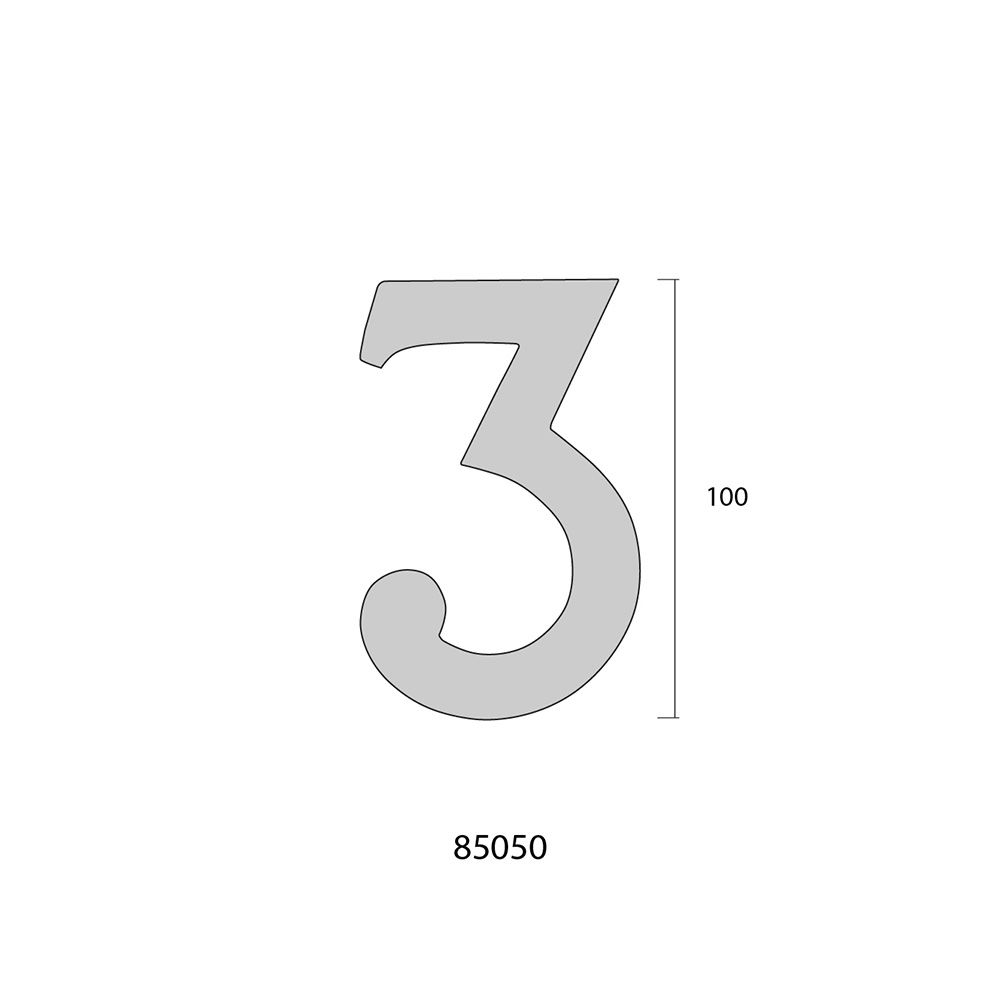 Número 8, de níquel con acabado mate y fijación invisible, 10 cm - Image 3