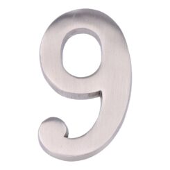 Numero 9 niquel mate 10cm fixação invisivel