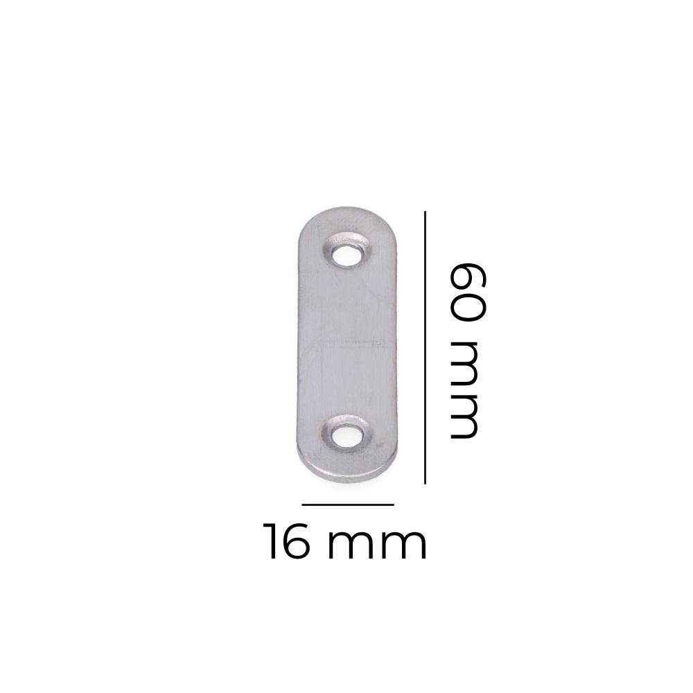 Placa de uniao aço INOX 57x16x1,5mm - Image 2