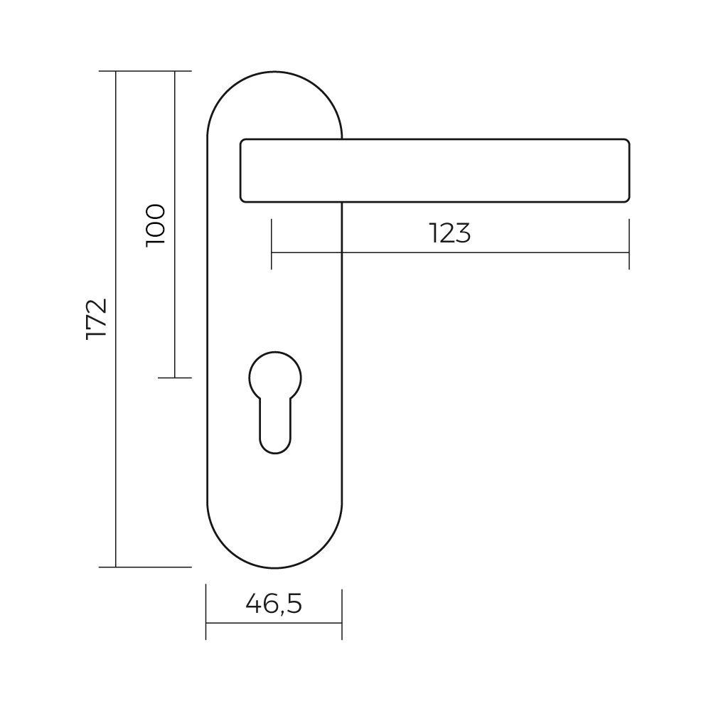 Maçaneta nylon para porta corta fogos 172x46,5mm - Image 2