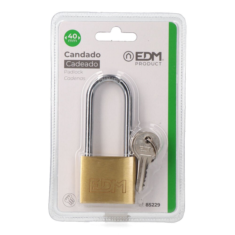 Cadeado de latão, arco longo, 40 mm, blister - Image 2