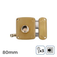 Fechadura direita 80mm 3 chaves incluidas