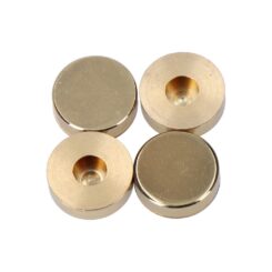 Acabamento latão roscado liso 12 mm polido, 4 unidades