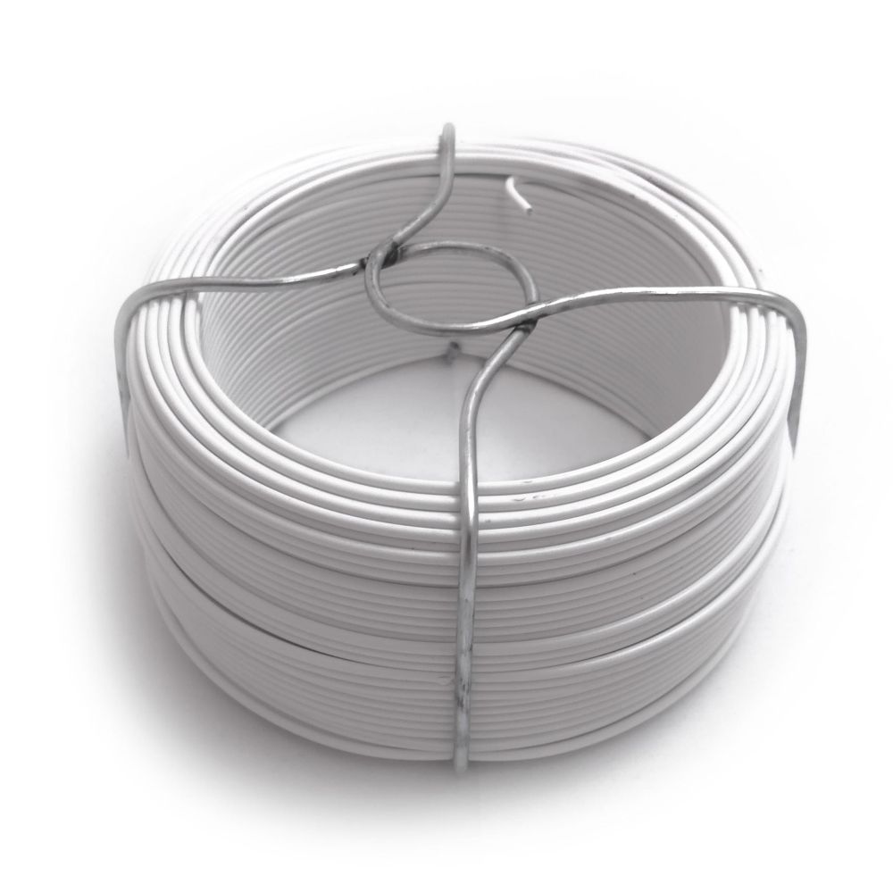 Arame plastificado branco N° 6, 240 GR, calibre 1,40 mm x 50 m
