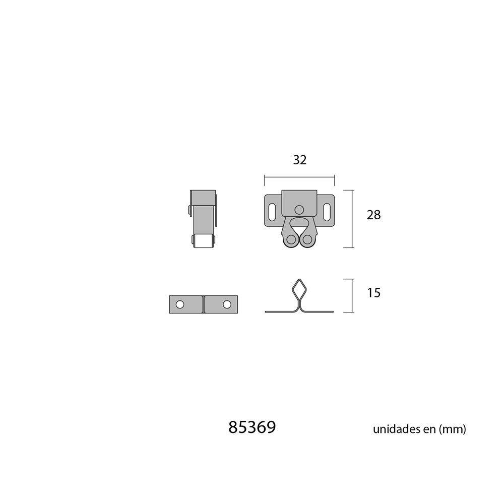 Pack 4 UDS. fecho batente rolamento borracha 0,8 mm zinco - Image 3