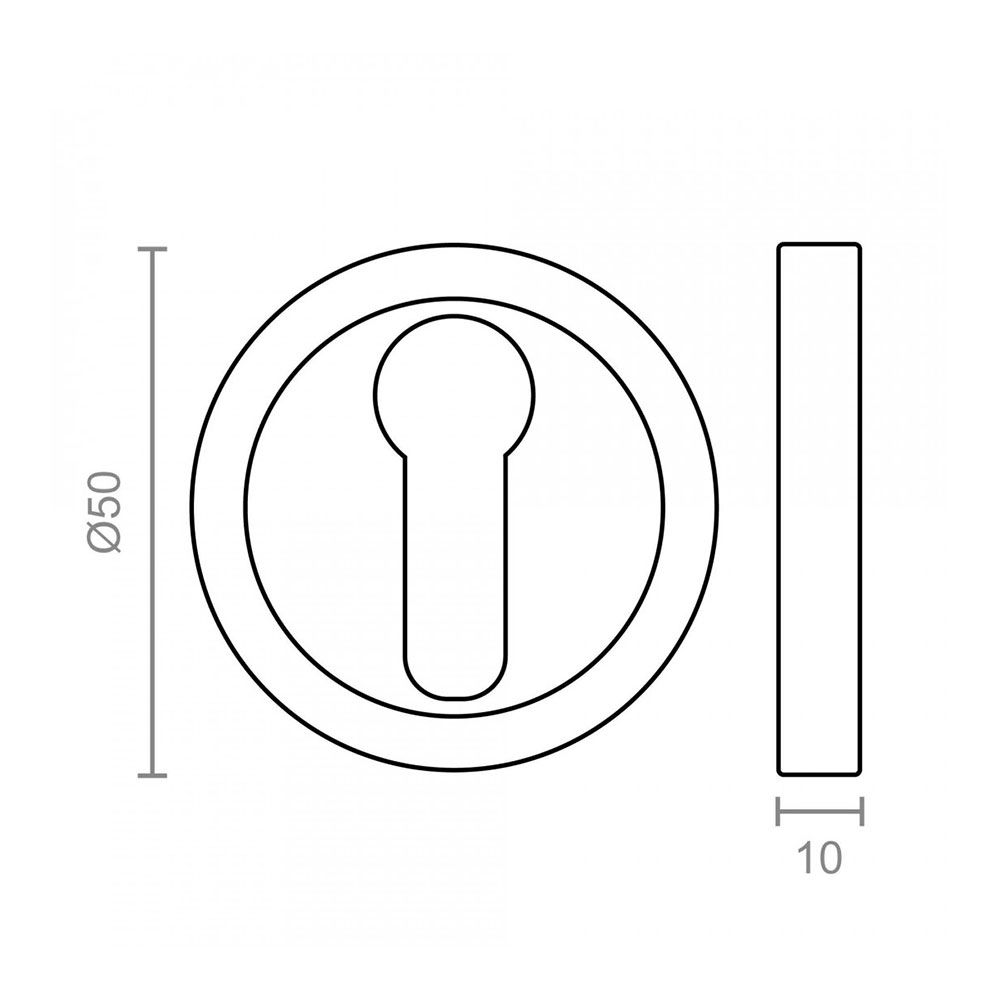 Fechadura de pera 707 Ø50 mm latão acetinado - Image 3