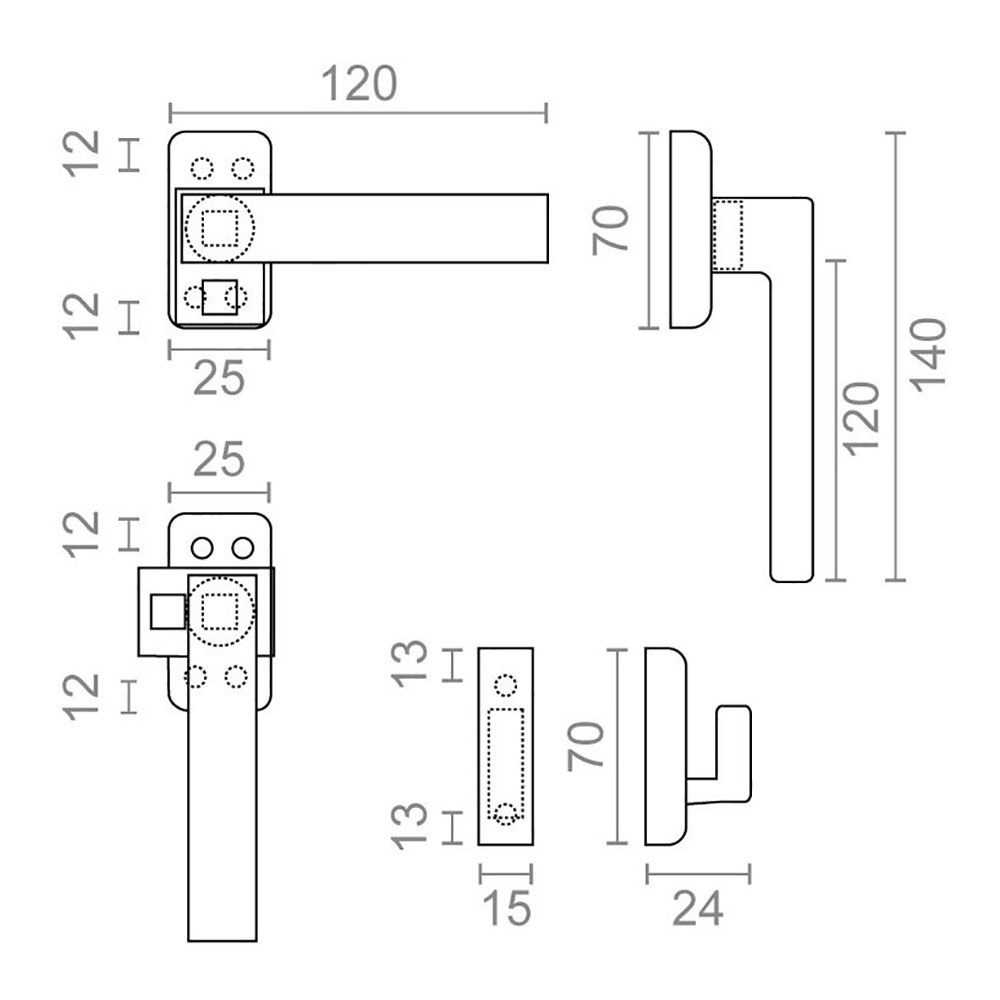 Fecho de pressão, modelo 6801, lado esquerdo, em alumínio com acabamento branco, 25 x 70 mm, blister - Image 3