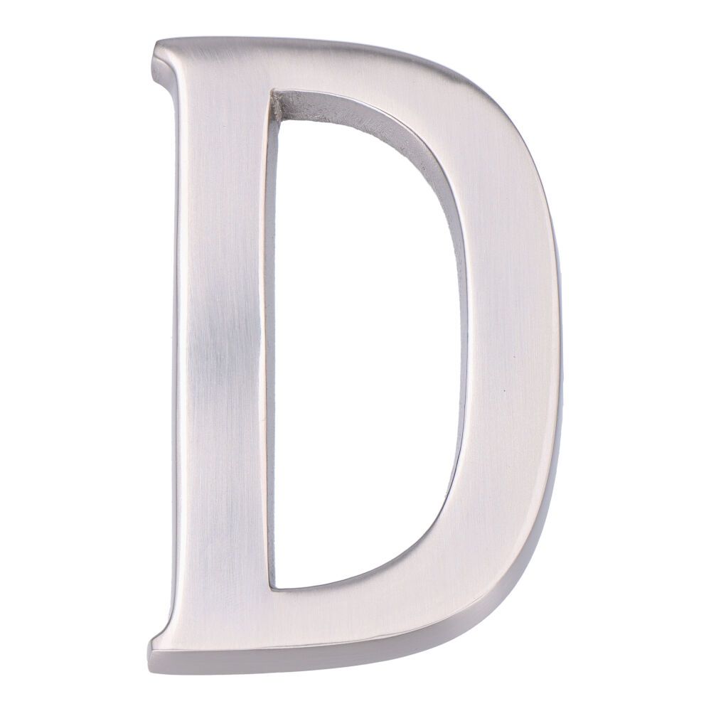 Letra D niquel mate 10cm fixação invisível EDM