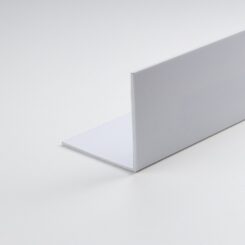 Perfil angular DIY em PVC branco acetinado 2000 x 25 x 25 mm