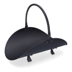 Cesto para lenha em metal, preto, 48 x 35 x 38 cm