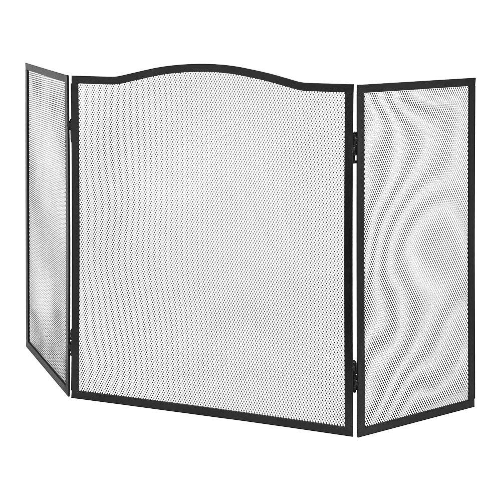 Tela de lareira dobrável, preta, 101 x 61 cm - Image 2