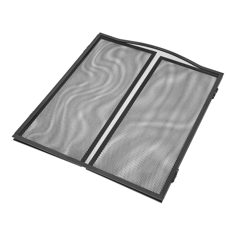 Tela de lareira dobrável, preta, 101 x 61 cm - Image 3