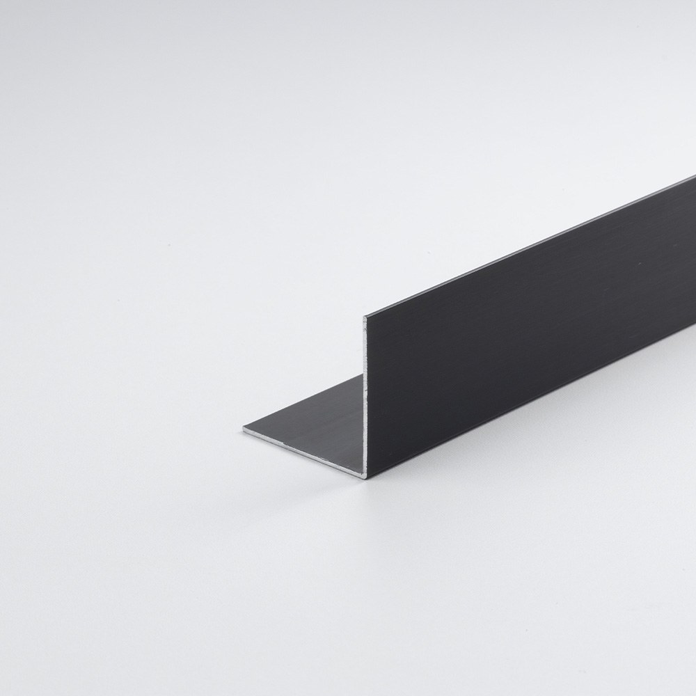 Perfil DIY, cantoneira de alumínio preto fosco, 1000 x 25 x 25 mm