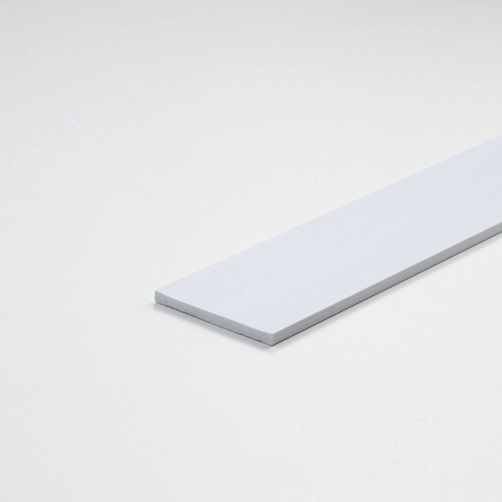 Perfil DIY, tira de PVC branco acetinado, 1000 x 20 x 3 mm