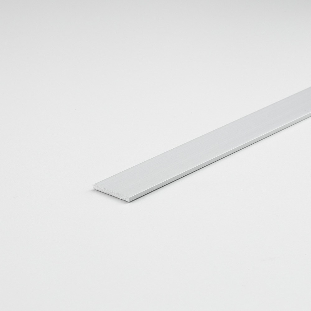 Perfil de alumínio plano para montagem DIY, prata, 1000 x 30 x 2 mm