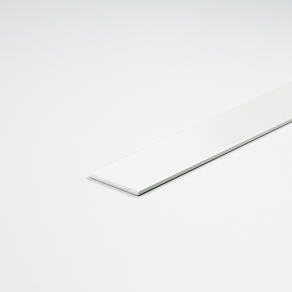 Perfil DIY, barra plana de alumínio pintada de branco, 1000 x 30 x 2 mm