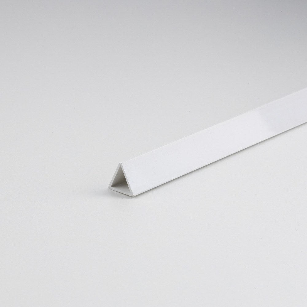 Perfil junquilho triangular PVC branco, 1000 x Ø12 mm