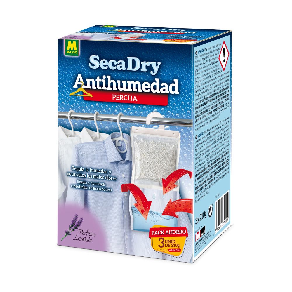 Secadry pack 3 cabides anti-humidade 3 x 210 g