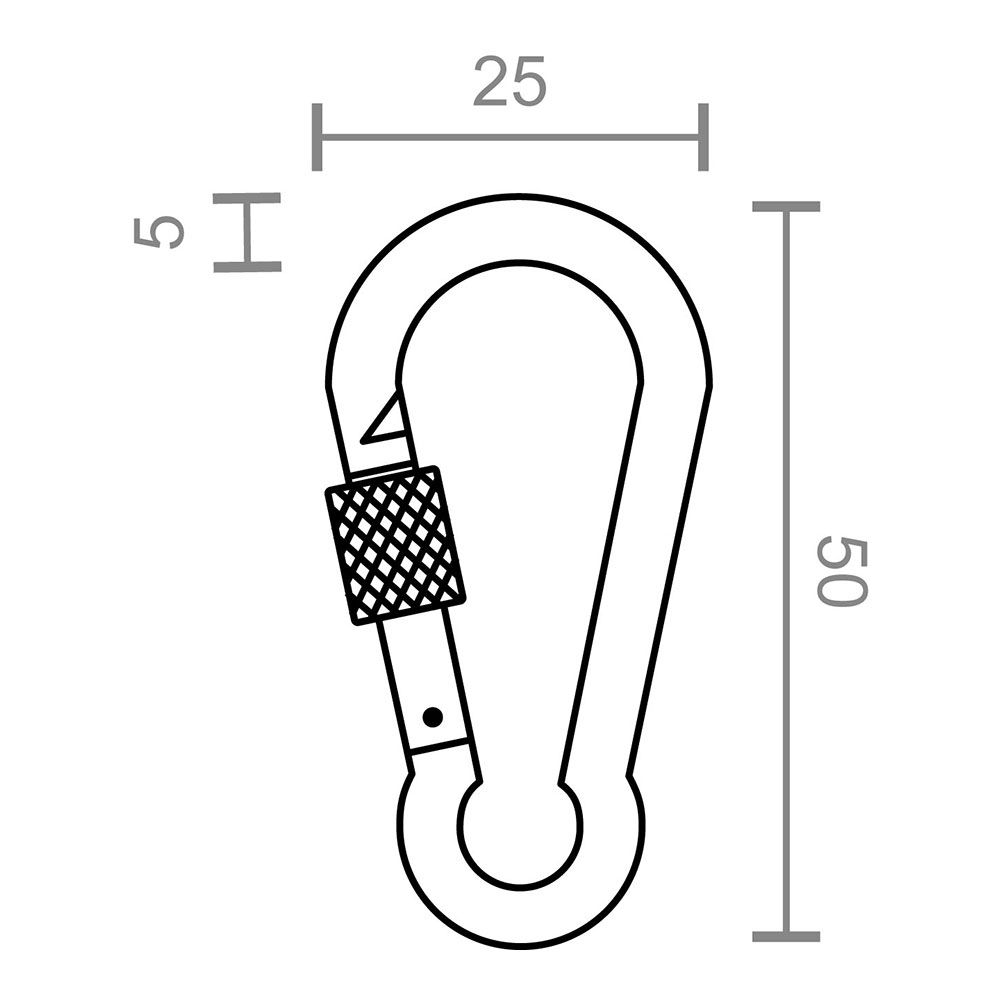 Mosquetão de bombeiro com segurança, MSQ02, aço galvanizado, 7 x 70 mm. 2 unidades - Image 5