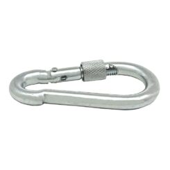 Mosquetão bombeiro com fechadura, MSQ02, aço galvanizado, 8 x 80 mm