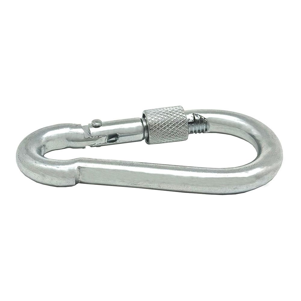 Mosquetão de bombeiro com segurança, MSQ02, aço galvanizado, 9 x 90 mm