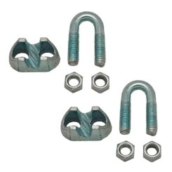 Grampo cabo DIN-741 SJT01, aço galvanizado, M4, 1/8". 2 unidades