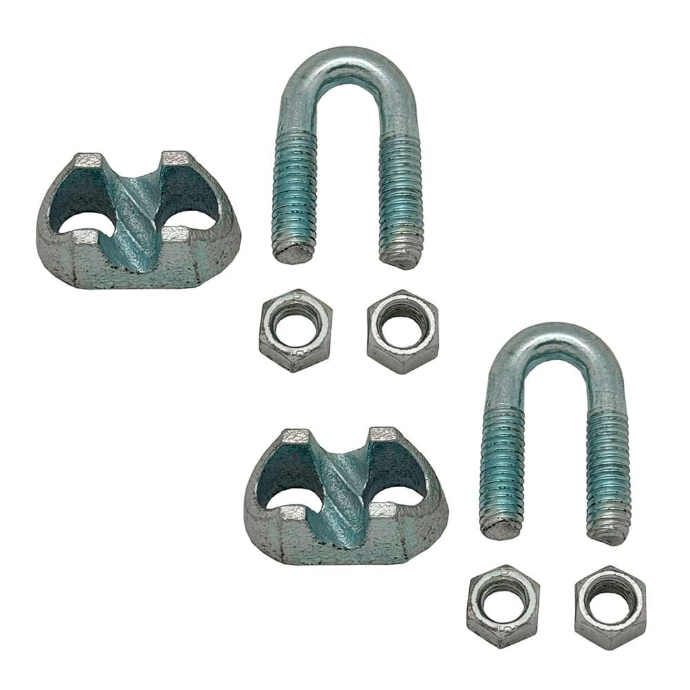 Grampo cabo DIN-741 SJT01, galvanizado, M5 3/16". 2 unidades