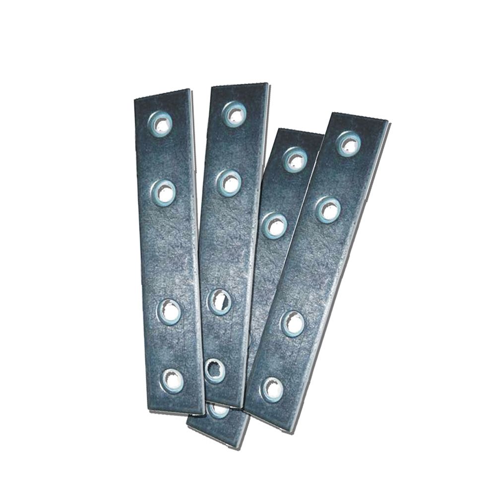 Placa de união reta PLC02, aço zincado, 100 x 15 x 2 mm. 4 unidades