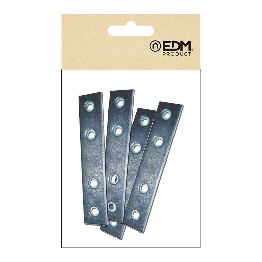 Placa de união reta PLC02, aço zincado, 100 x 15 x 2 mm. 4 unidades - Image 2
