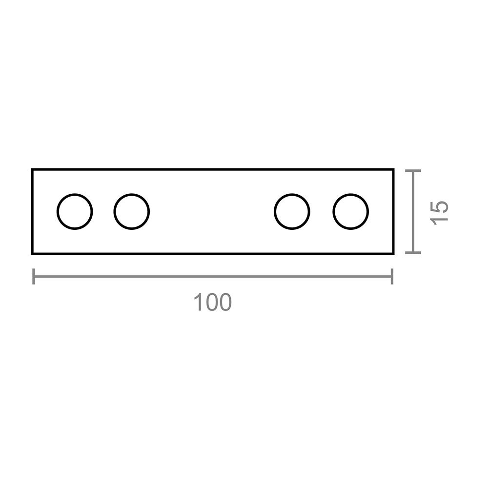 Placa de união reta PLC02, aço zincado, 100 x 15 x 2 mm. 4 unidades - Image 3