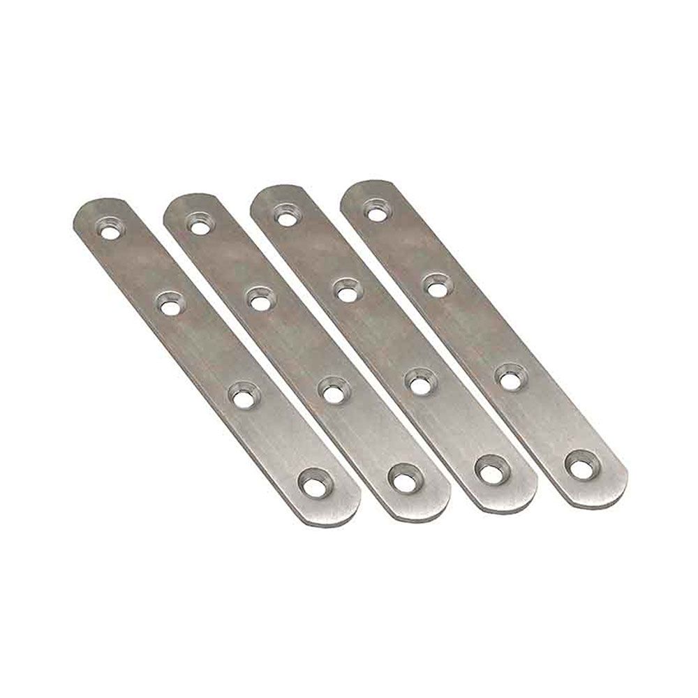 Placa reta para união PLC14, aço inoxidável, 80 x 16 x 2 mm. 4 unidades