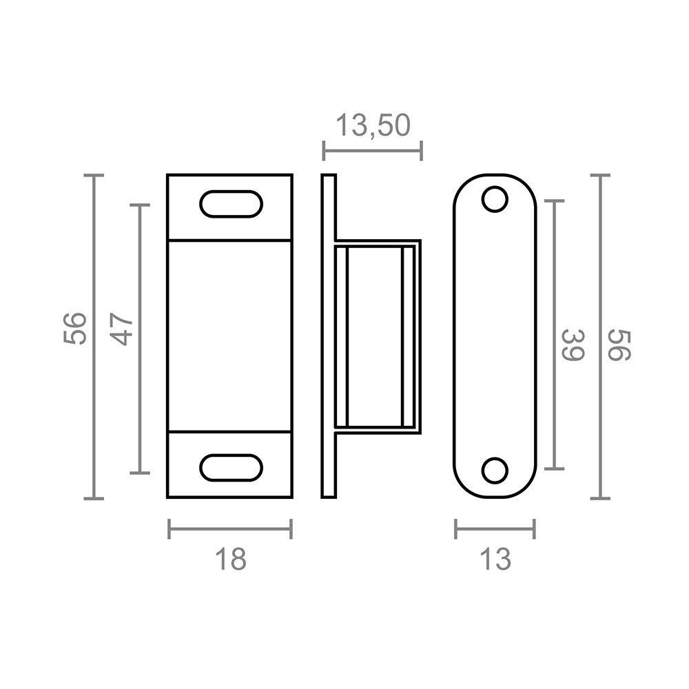 Fecho magnético IM02, castanho, 56 x 18 mm, 2 unidades - Image 3