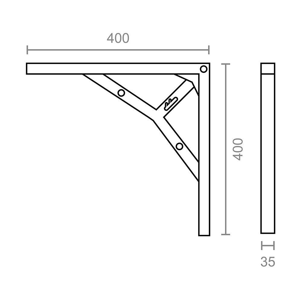 Escuadra 3 posiciones plm06 cromo brillo 400 x 400 mm - Image 2