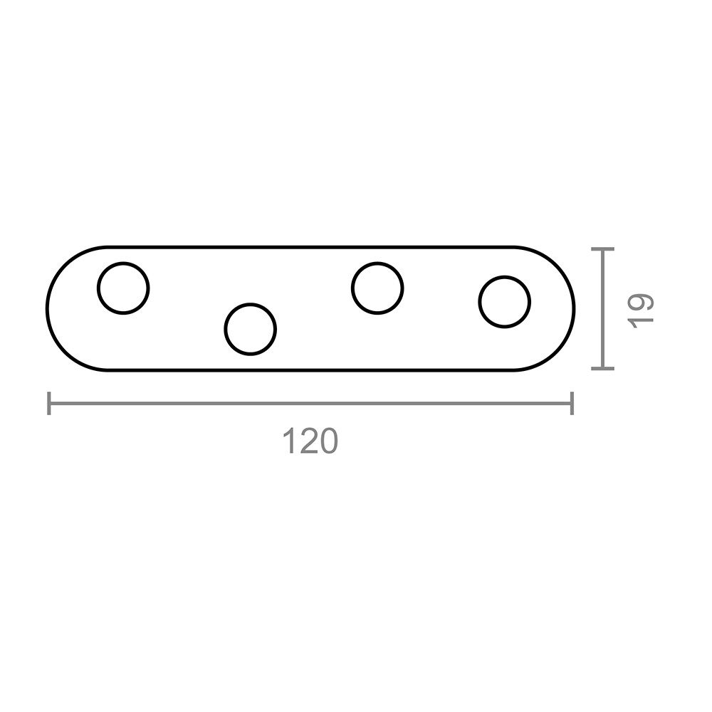 Placa reta união PLC01 bicromado PLC01 115 x 19 mm - Image 2