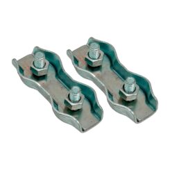 Cerra-cabos duplo plano SJT02 3 mm galvanizado, blíster 2 unidades