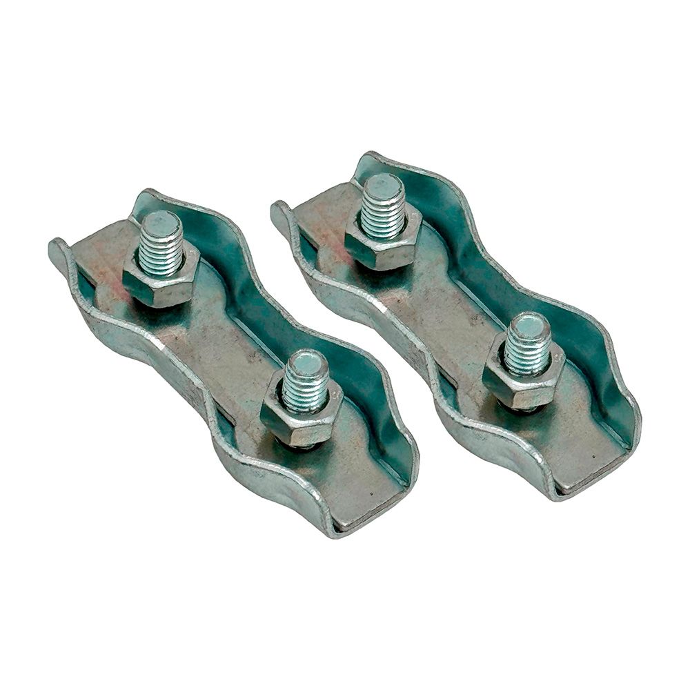 Cerra-cabos duplo plano SJT02, 5 mm, galvanizado, blíster 2 unidades