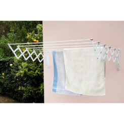 FEPRE Varal em aço epóxi branco, 80 cm de comprimento