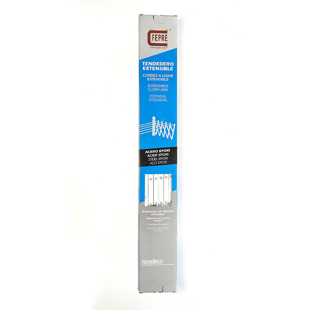FEPRE Varal em aço epóxi branco, 100 cm de comprimento - Image 2